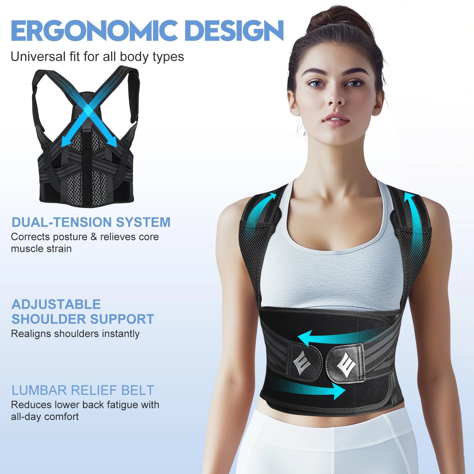 Adjustable Posture Corrector Back Brace for Pain Relief
