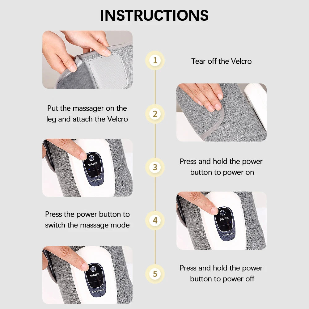 Air Compression Calf Massager | Wireless Leg & Arm Massager with 3 Modes, 1800mAh Battery | Improves Circulation & Muscle Recovery