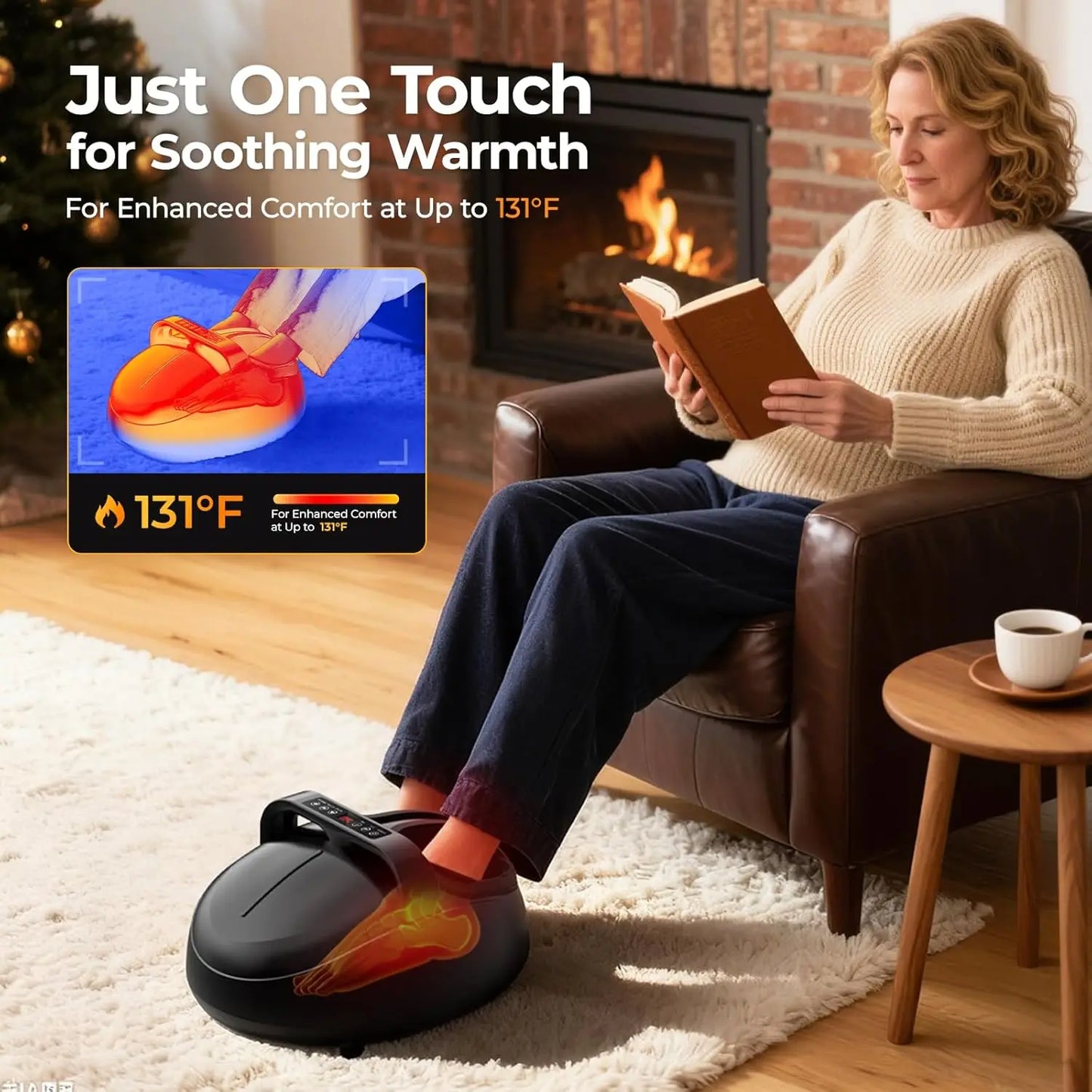 Shiatsu Foot Massager Machine | Foot Massager with Heat and Air Compression | Electric Foot Massage Device