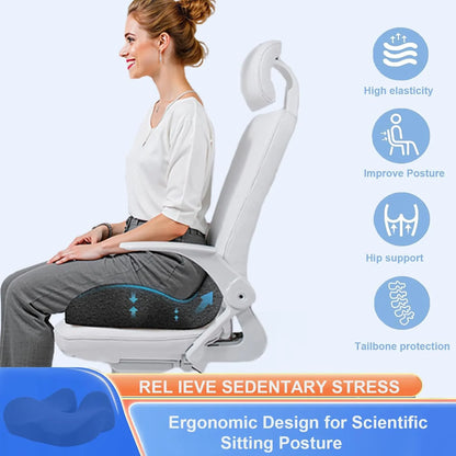 Thick Memory Foam Seat Cushion | Office Chair Cushion for Long Sitting | Ergonomic Coccyx and Hip Support