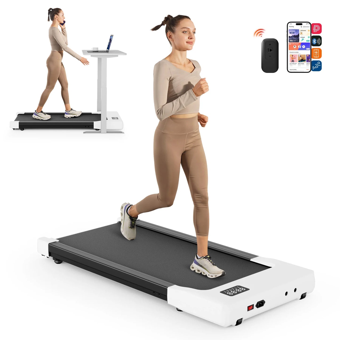 Walking Pad Under Desk Treadmill 2-in-1 | 2.5HP Portable Folding Walking Machine with Remote Control, LED Display & Quiet Motor for Home Office