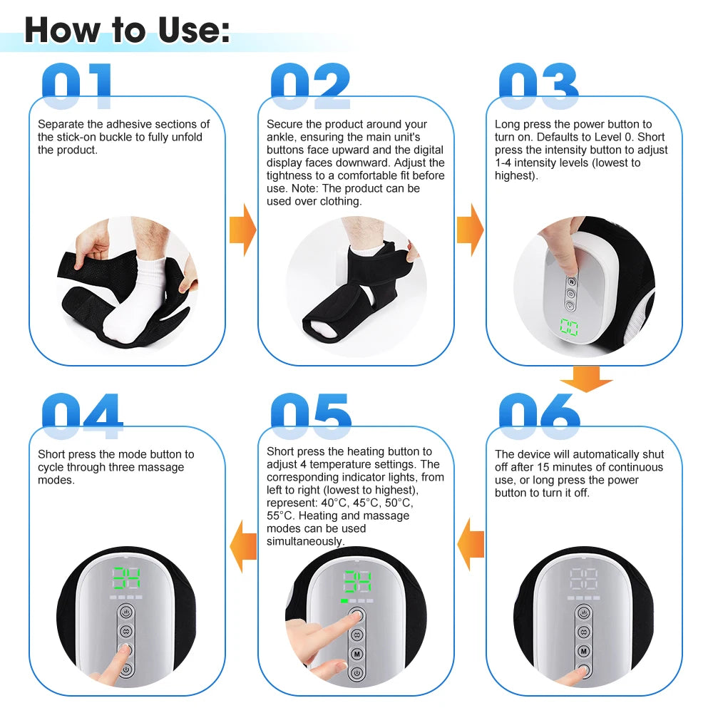 EMS Foot Massager Machine | TENS Foot Circulation Stimulator Pad, Adjustable Intensity