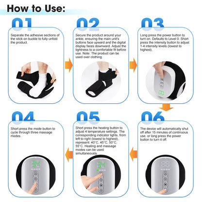 EMS Foot Massager Machine | TENS Foot Circulation Stimulator Pad, Adjustable Intensity