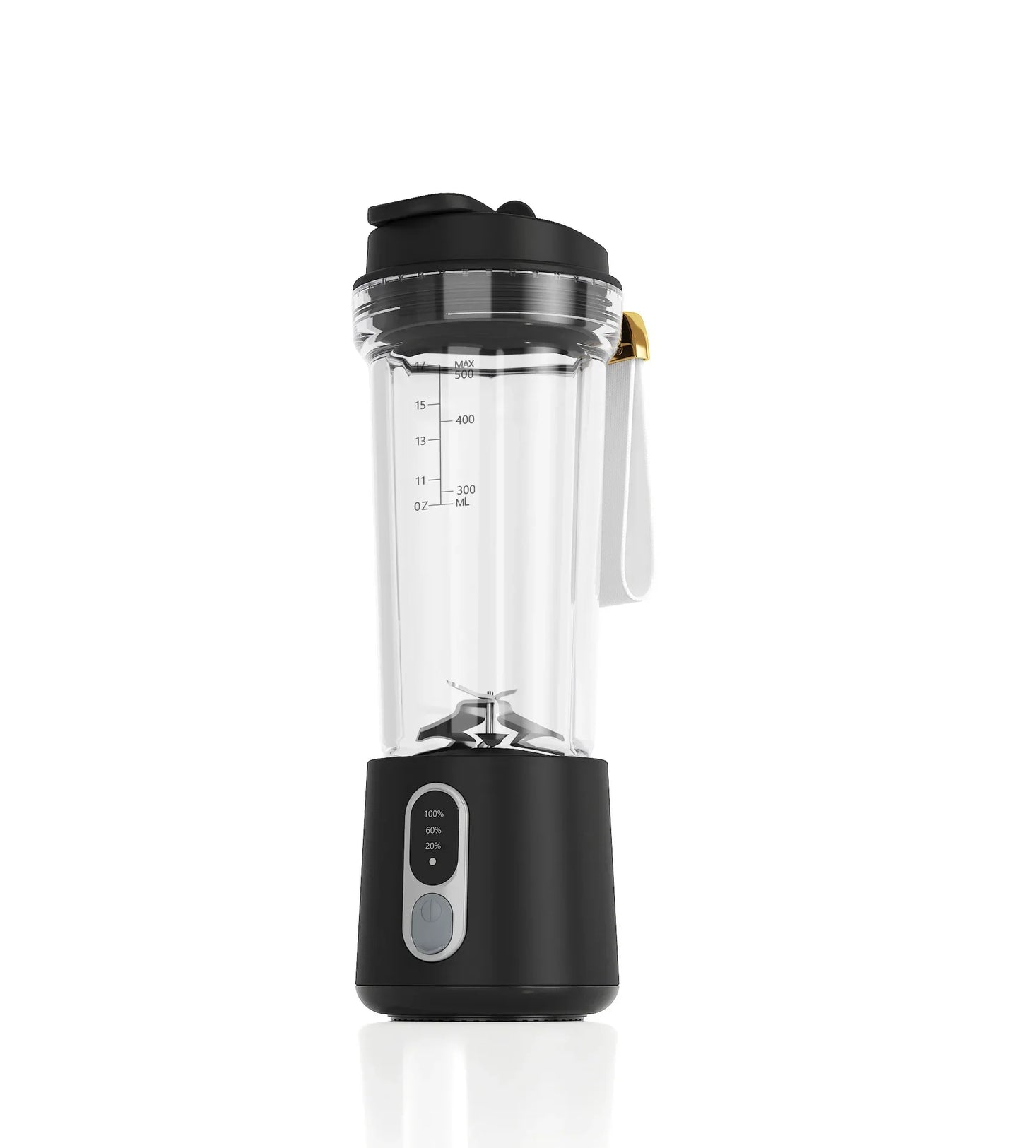 Portable Juicer Blender | 180W USB Rechargeable Smoothie Cup with 4000mAh Battery & 4 Blades – Personal Juice Blender for Travel & Outdoor Use Black