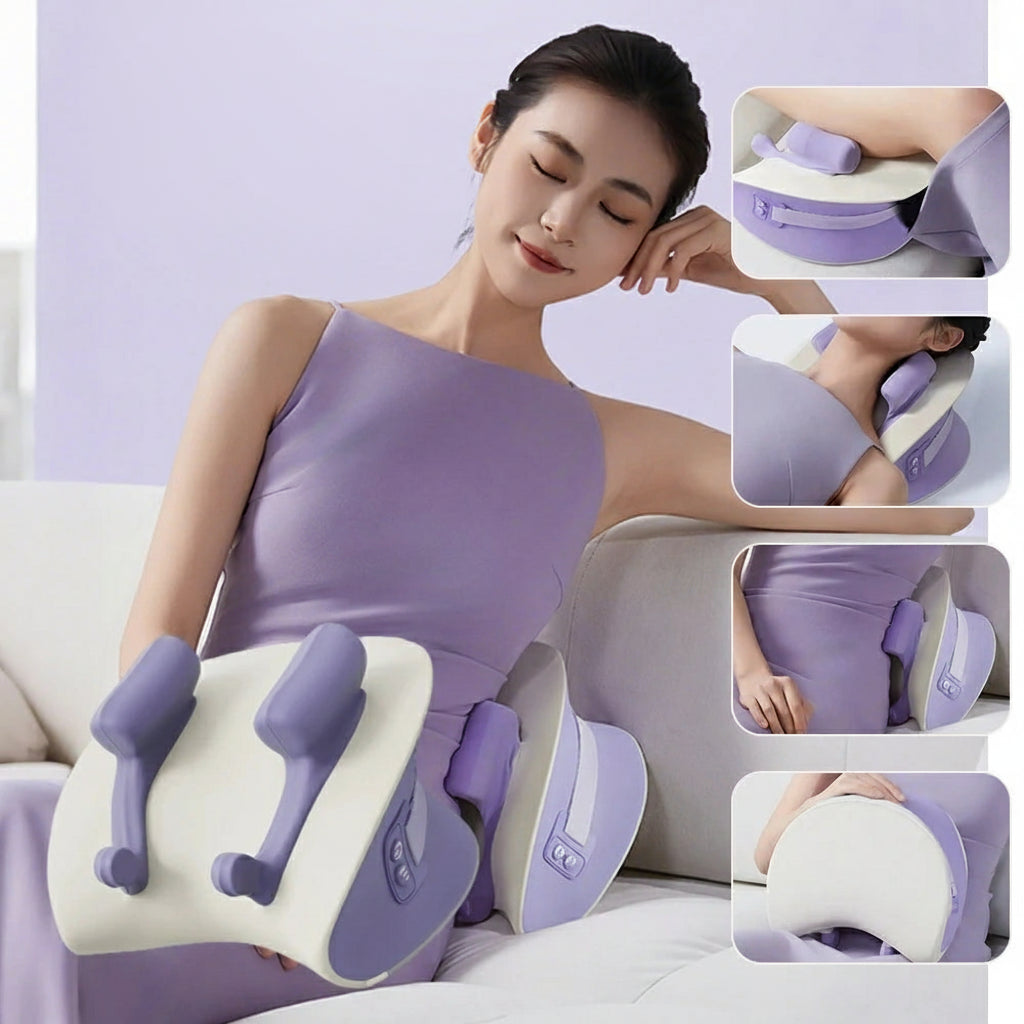 Neck and Shoulder Massager | Deep Kneading Massage Pillow with Heat | Ergonomic Back and Neck Massager