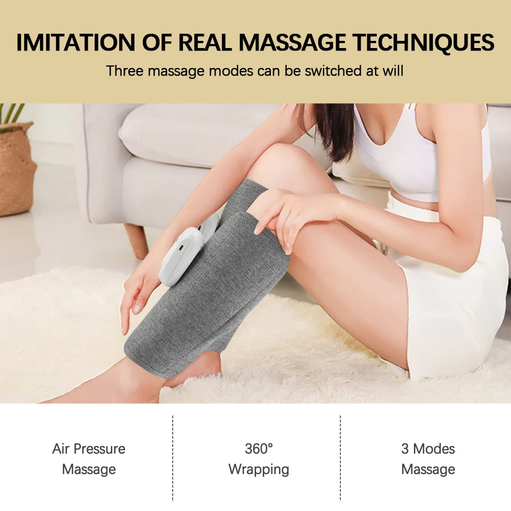 Air Compression Calf Massager | Wireless Leg & Arm Massager with 3 Modes, 1800mAh Battery | Improves Circulation & Muscle Recovery