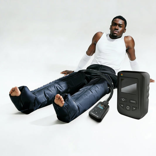 Air Compression Recovery Boots | 4 Chamber Pressotherapy Leg Massager, 240 mmHg Circulation Therapy System
