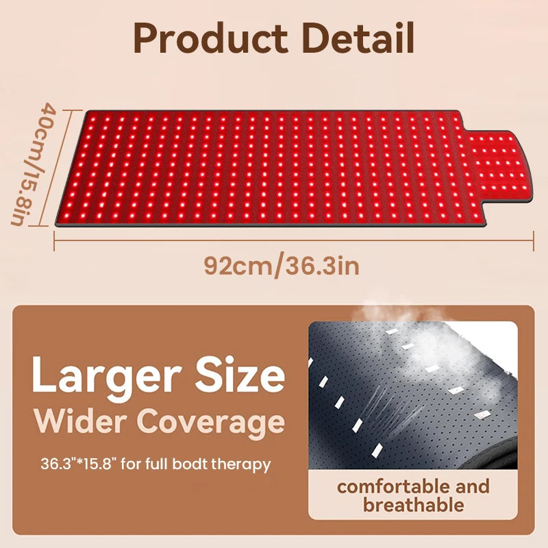Red Light Therapy Mat 660nm 850nm – Large Pain Relief Pad