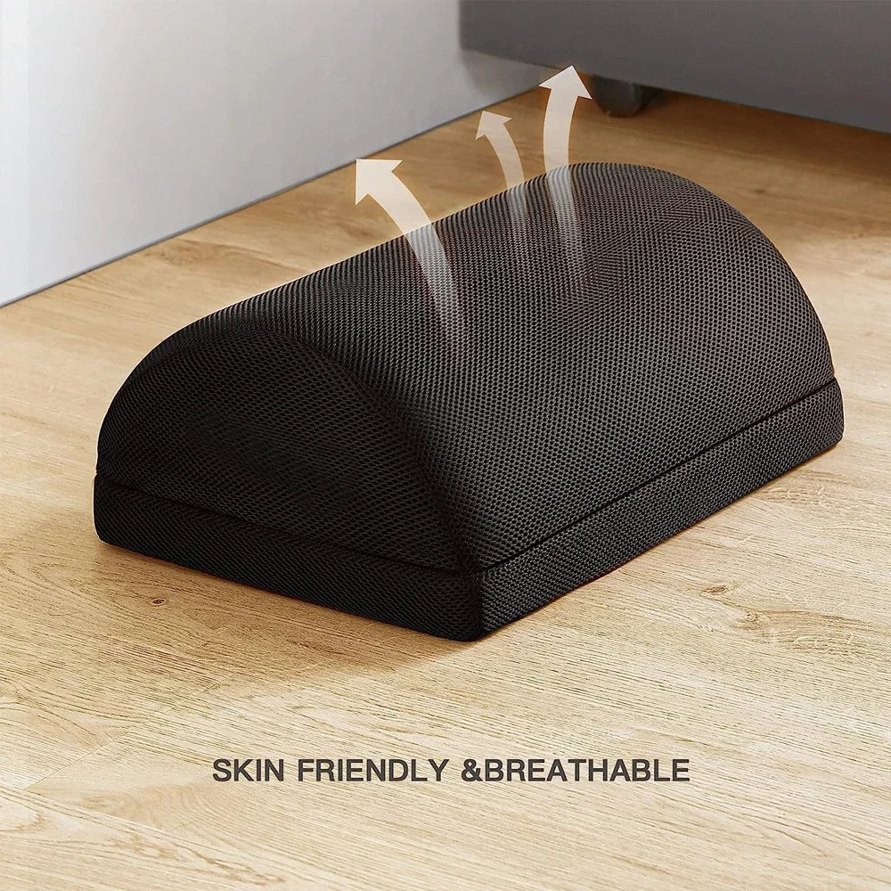 Ergonomic Memory Foam Foot Rest | Adjustable Under Desk Foot Stool for Posture & Comfort