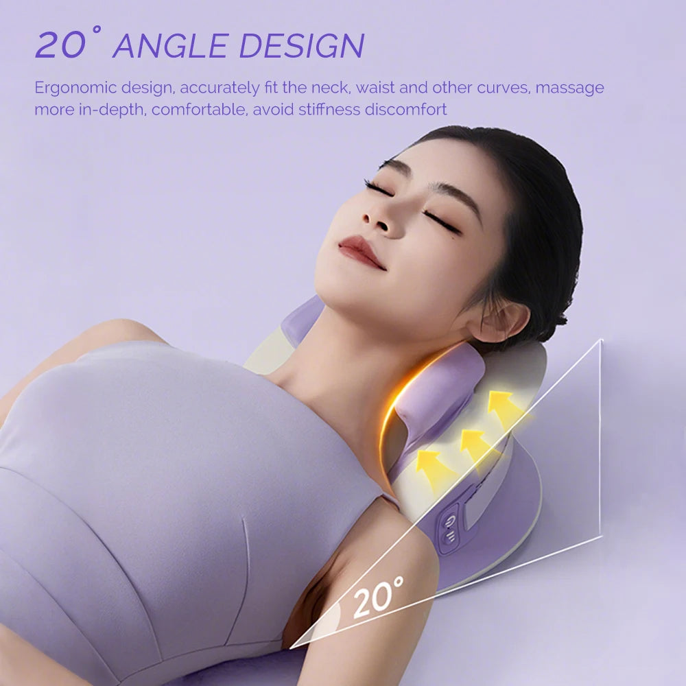 Neck and Shoulder Massager | Deep Kneading Massage Pillow with Heat | Ergonomic Back and Neck Massager