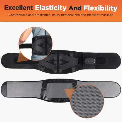Red Light Therapy Back Belt with Heat & Vibration Massage | Cordless Lumbar Support Brace | 5000mAh Battery, Adjustable Fit 28–47"