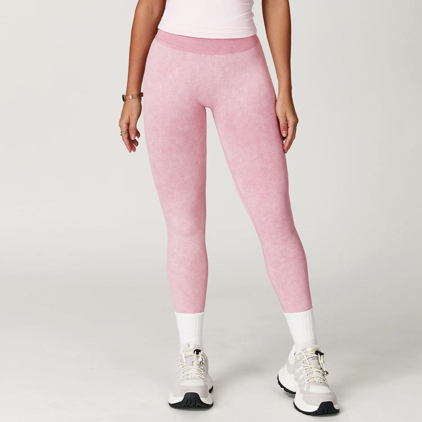 Seamless Yoga Leggings for Women | High Waisted Ribbed Workout Leggings with Stretch Compression Fit