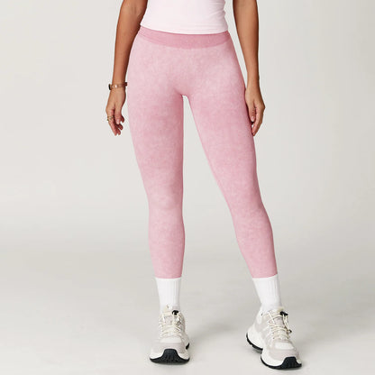 Seamless Yoga Leggings for Women | High Waisted Ribbed Workout Leggings with Stretch Compression Fit