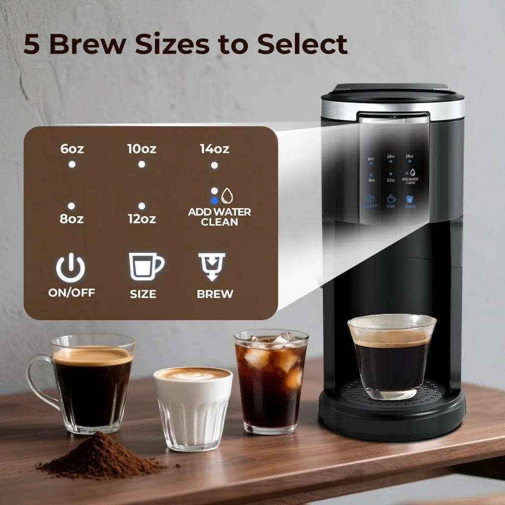 Dual Brew Coffee Maker | K-Cup & Ground Coffee, 5 Brew Sizes, 40oz Tank & Touchscreen Control