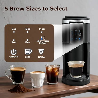 Dual Brew Coffee Maker | K-Cup & Ground Coffee, 5 Brew Sizes, 40oz Tank & Touchscreen Control