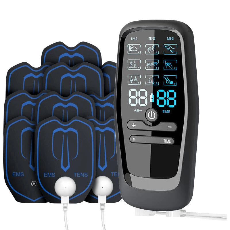 Electric TENS & EMS Muscle Stimulator | 6 Massage Modes, 19 Intensity Levels, USB Rechargeable Pain Relief Therapy for Back, Neck, Legs & Arms