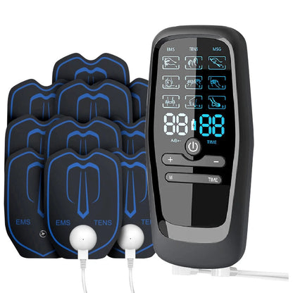 Electric TENS & EMS Muscle Stimulator | 6 Massage Modes, 19 Intensity Levels, USB Rechargeable Pain Relief Therapy for Back, Neck, Legs & Arms
