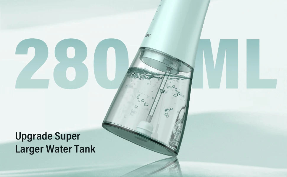 Cordless Water Flosser for Teeth 280ml | 4 Modes, 6 Jets, USB Rechargeable Oral Irrigator | Portable Dental Cleaner for Travel & Home Use