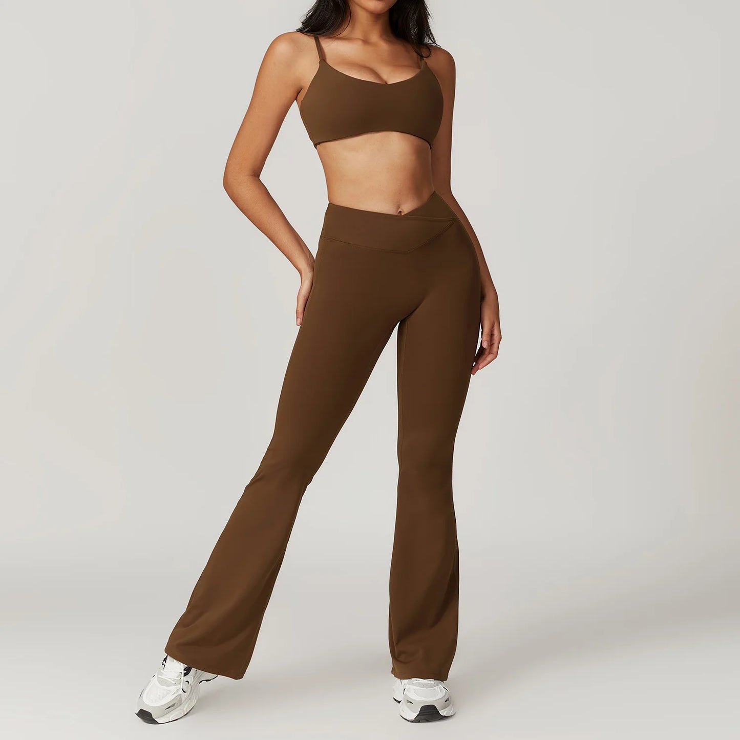 Yoga Set for Women | 2-Piece Short Sleeve Crop Top and High Waisted Leggings Workout Outfit with Quick-Dry Stretch Fabric