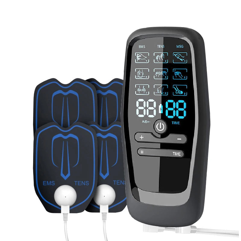 Electric TENS & EMS Muscle Stimulator | 6 Massage Modes, 19 Intensity Levels, USB Rechargeable Pain Relief Therapy for Back, Neck, Legs & Arms