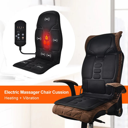 Full-Body Massage Cushion | 7 Motors, Heat Therapy, 8 Modes, Car & Home Use