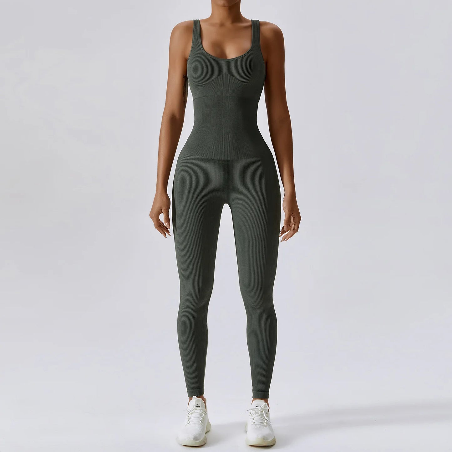 Yoga Jumpsuit for Women | Seamless One Piece Workout Bodysuit with Quick-Dry Stretch Compression Fit