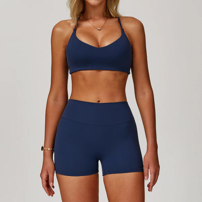 Seamless Yoga Set for Women | Long Sleeve Sports Bra and Leggings Workout Set with Breathable Stretch Fabric