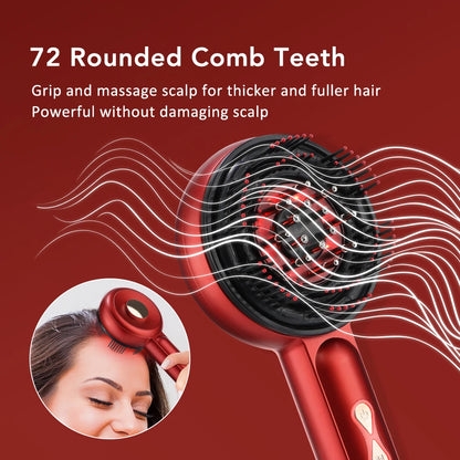 Laser Scalp Massager | Red Light + EMS + Oil Applicator | USB Rechargeable | Hair Regrowth Comb