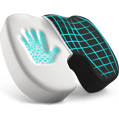 Ergonomic Seat Cushion for Tailbone Pain Relief | Memory Foam Coccyx Pillow for Office Chair, Hemorrhoid & Sciatica Support
