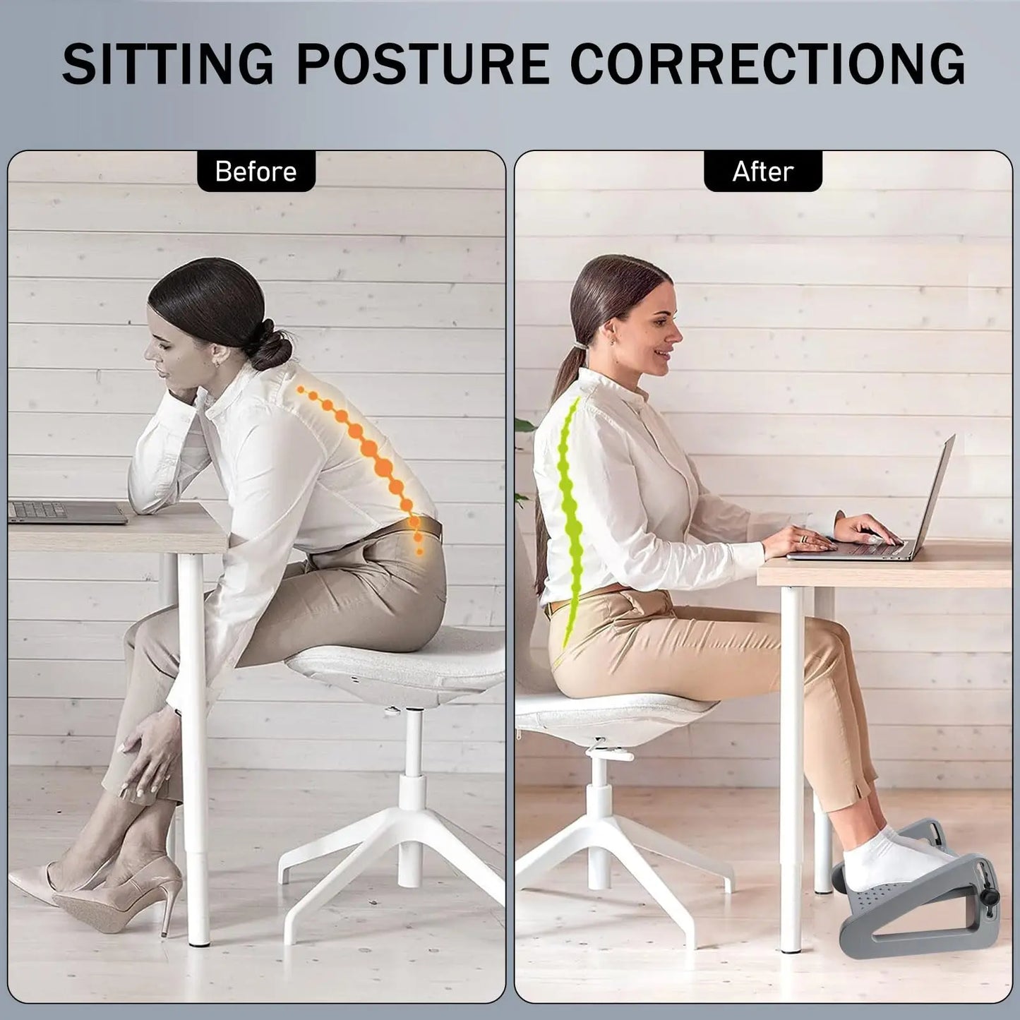 Adjustable Under Desk Foot Rest | Ergonomic Foot Stool for Posture & Back Pain Relief