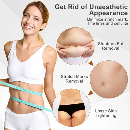 Body Slimming Massager with RF, Red Light, Microcurrent | 10 Levels, 3 Modes, Heat Therapy | Fat Burning & Skin Tightening Device for Arms, Legs, Waist