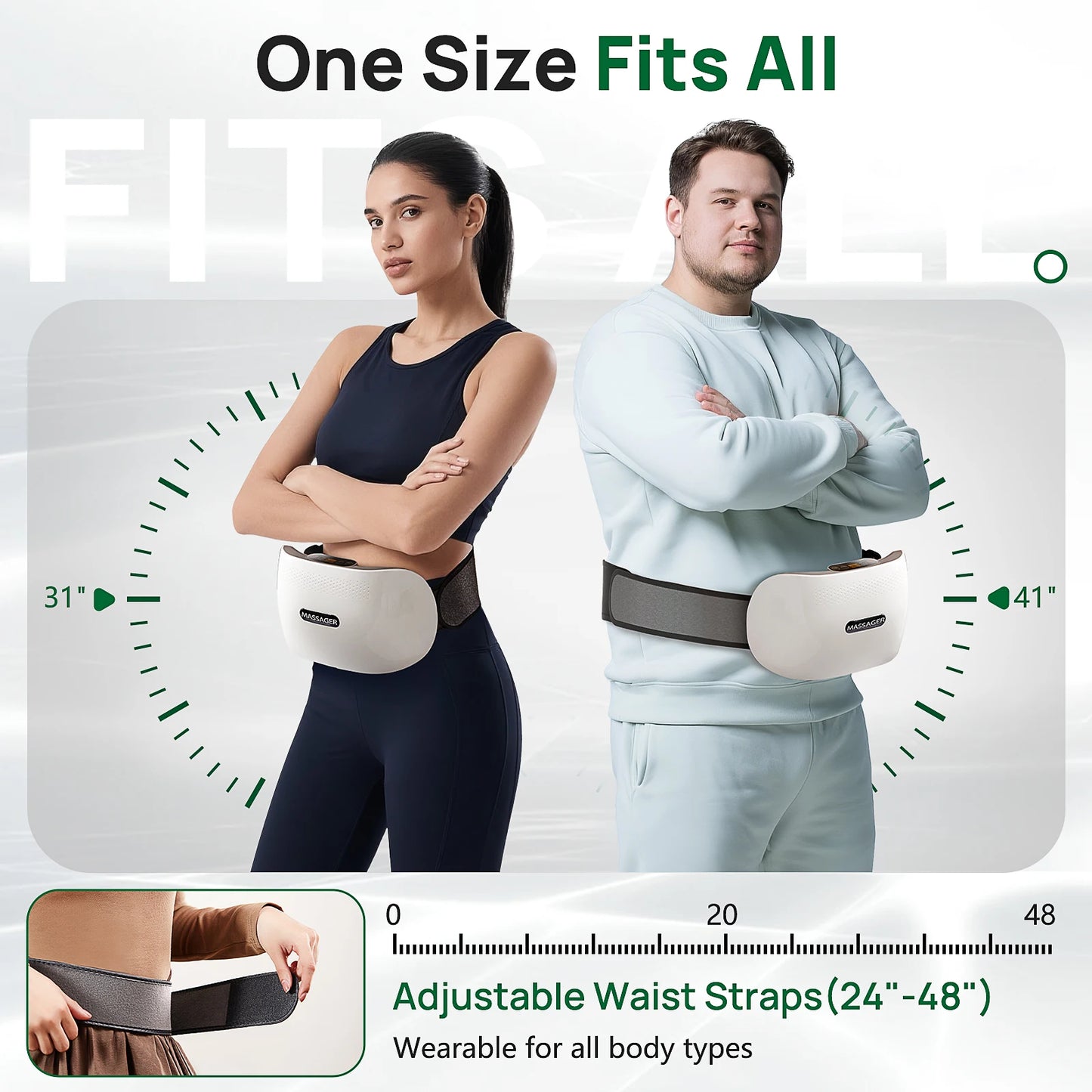 Cordless Abdominal Massager with Heating Therapy
