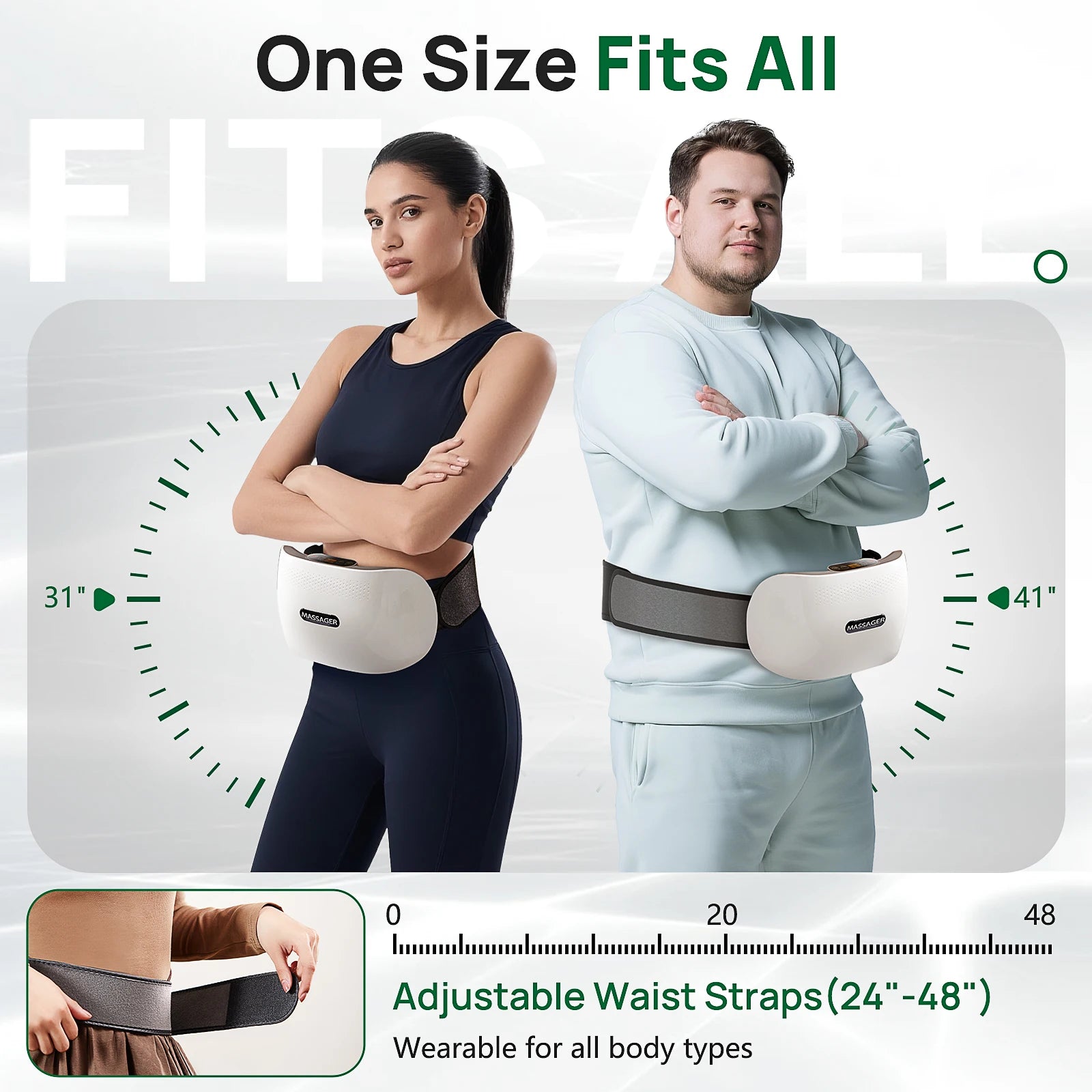 Cordless Abdominal Massager with Heating Therapy
