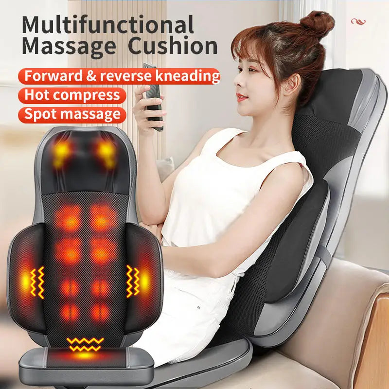 Lumbar Support Pillow for Office Chair | Memory Foam Back Cushion with Heat Massage & Vibration