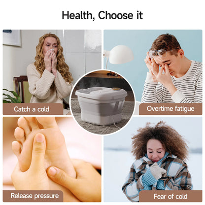 Foot Spa Bath Massager | Bubble Foot Bath Soaker Tub, Heat Control & Pedicure Rollers