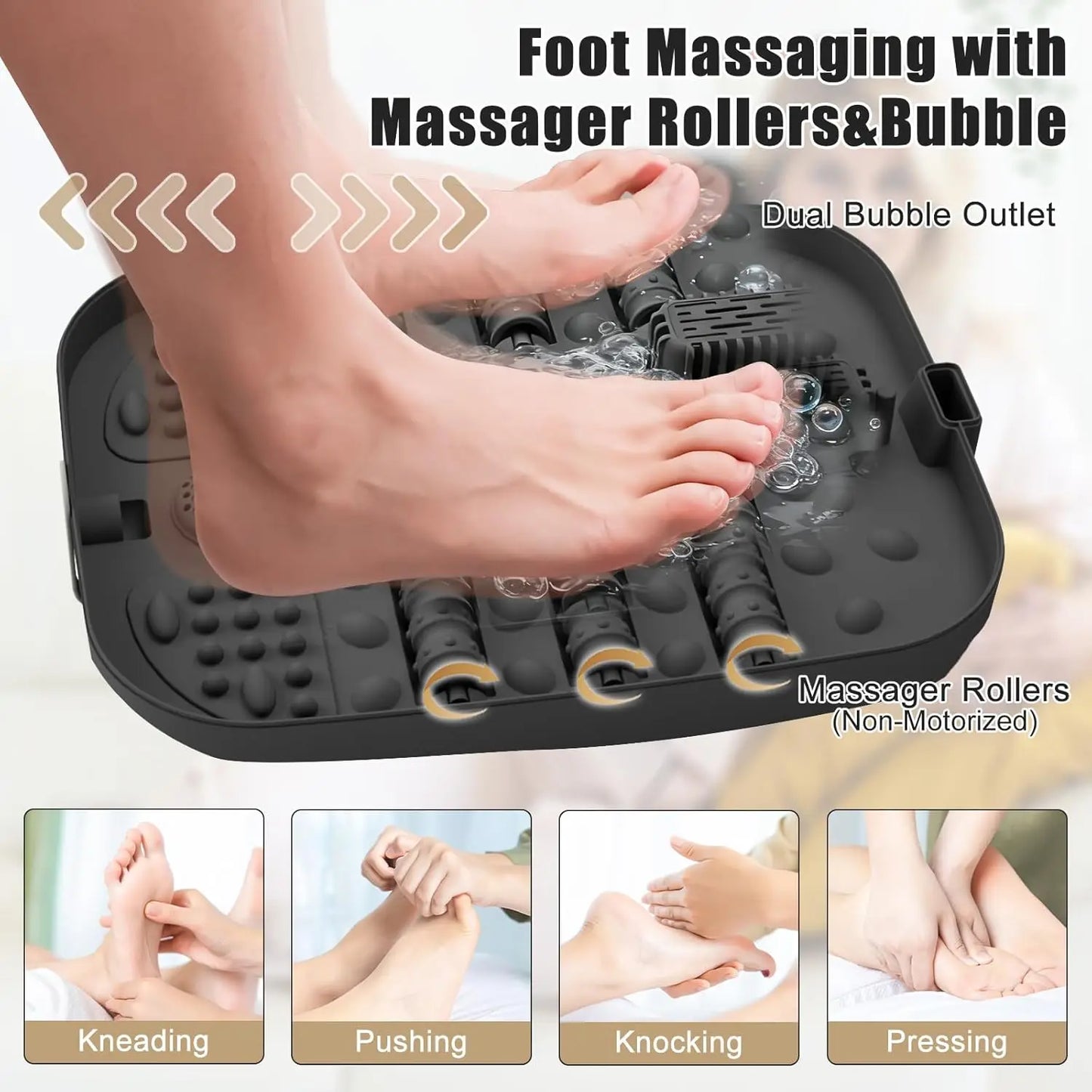 Foot Spa Bath Massager | Heated Foot Bath with Bubbles and Temperature Control | Foot Soaker Spa