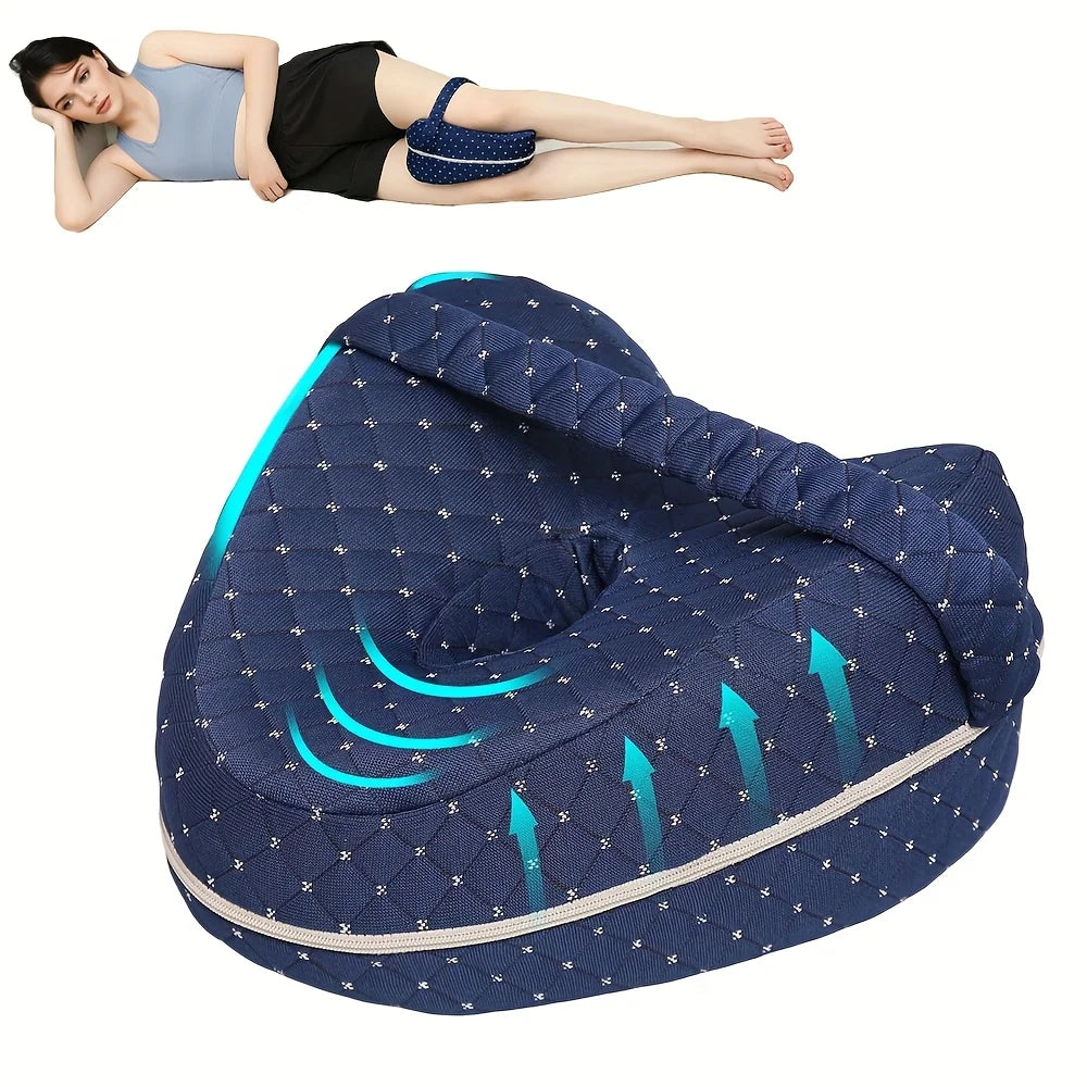 Memory Foam Knee Pillow | Side Sleeper Leg Support for Hip, Back & Sciatica Relief