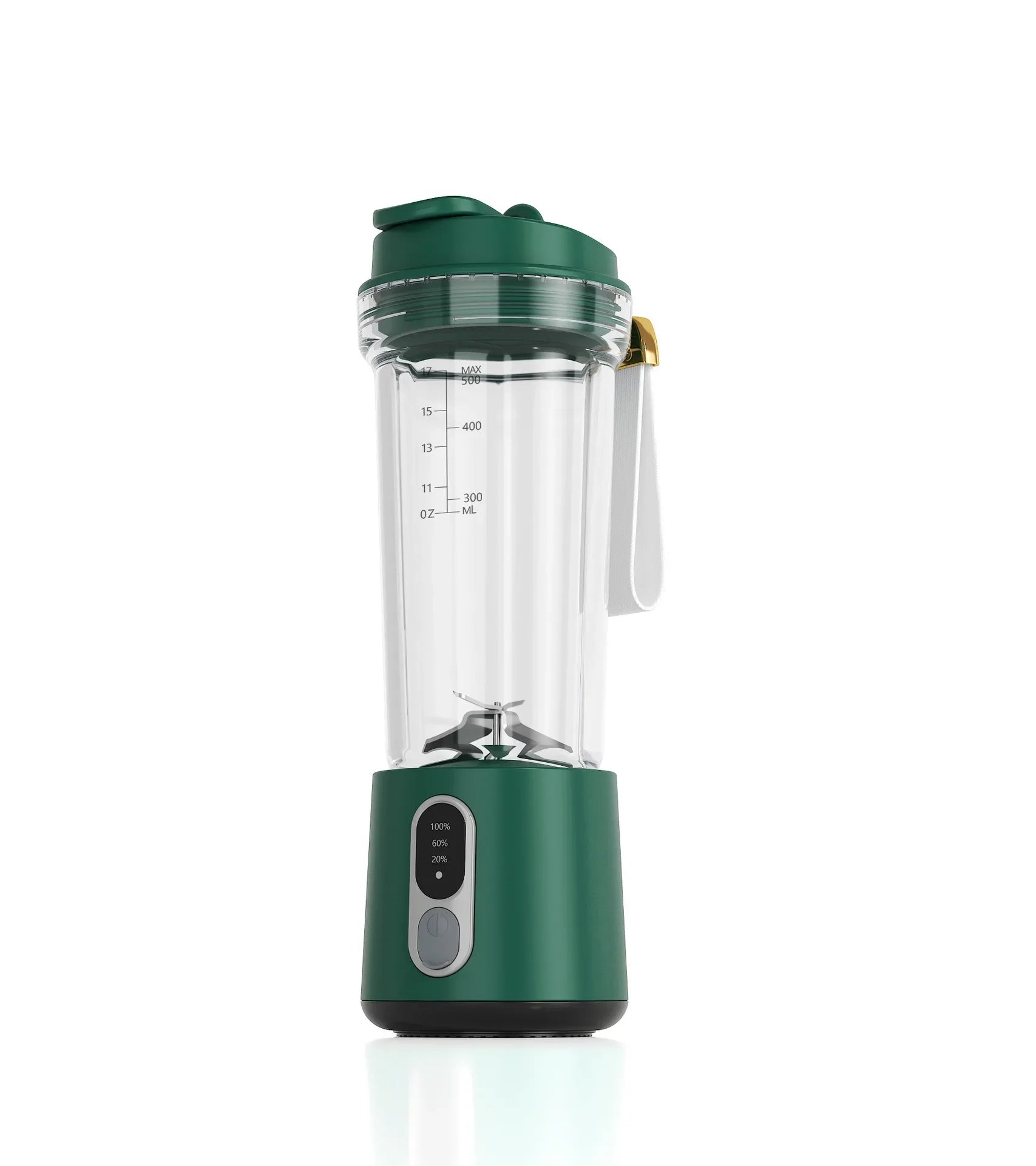 Portable Juicer Blender | 180W USB Rechargeable Smoothie Cup with 4000mAh Battery & 4 Blades – Personal Juice Blender for Travel & Outdoor Use Green