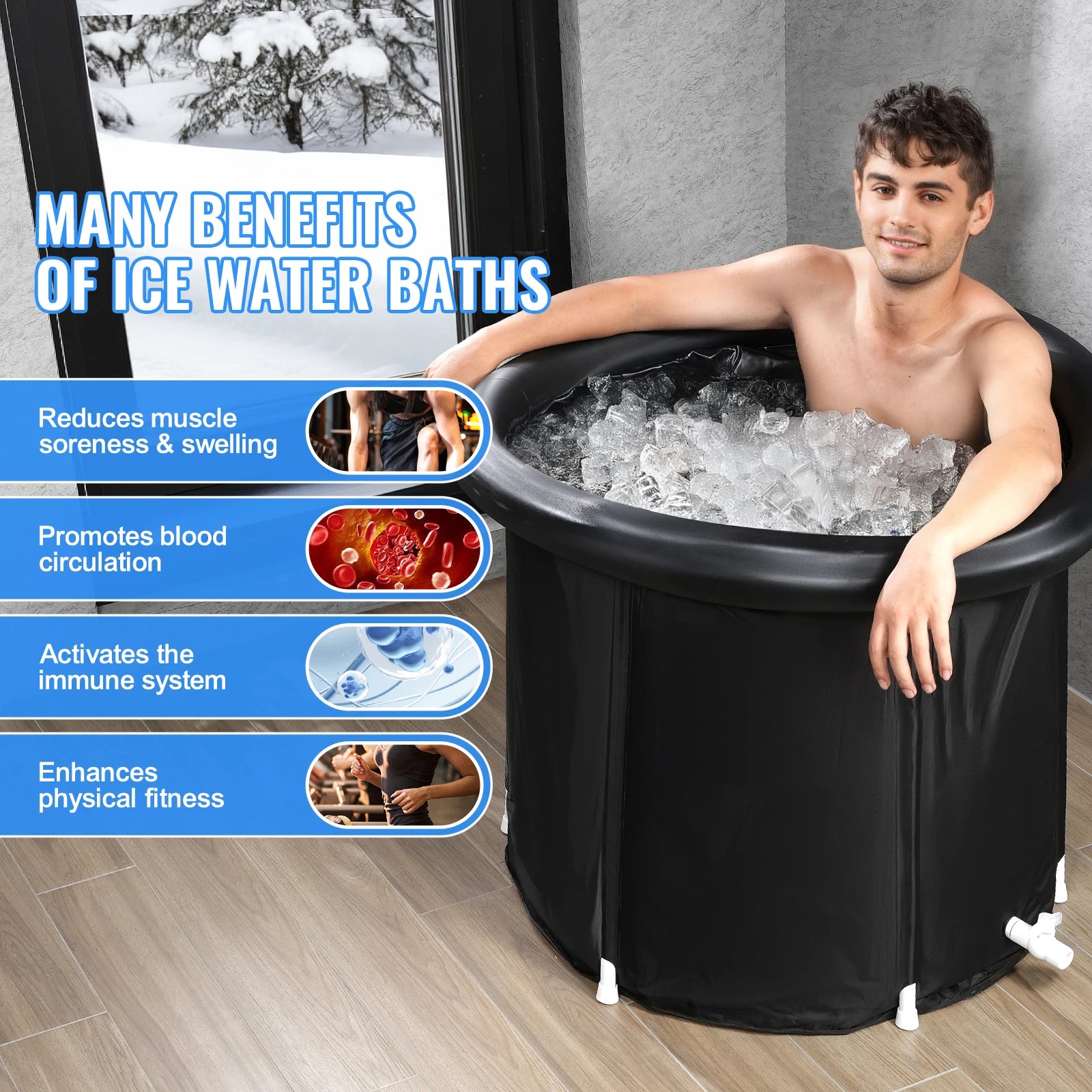 Portable Ice Bath Plunge Tub for Cold Water Therapy