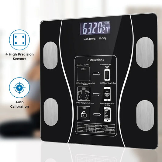 Smart Body Fat Scale | Bluetooth Digital Bathroom Scale with LED Display | Body Composition Analyzer | Tracks Weight, BMI, Fat & More