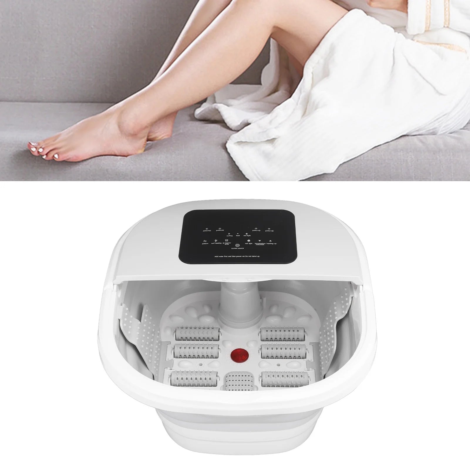 Smart Foldable Foot Spa Soaker | 8L Capacity, 8 Massage Rollers, Remote Control & Adjustable Temperature | 420W Heated Foot Bath Tub