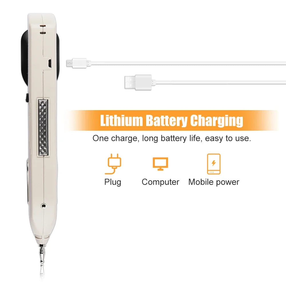 Electric Acupuncture Pen with LCD | Pain Relief Tool with 3 Probes & 10 Intensity Levels | Rechargeable Meridian Therapy by vitaAsana