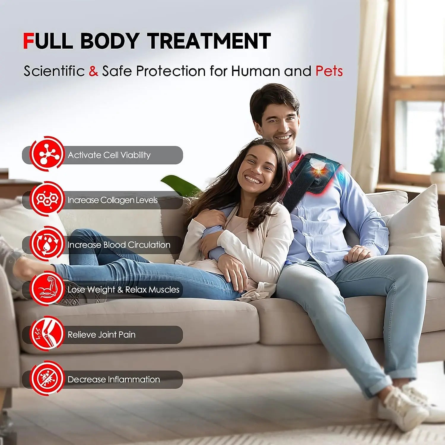 Red & Infrared Light Therapy Belt 660nm 850nm Pain Relief