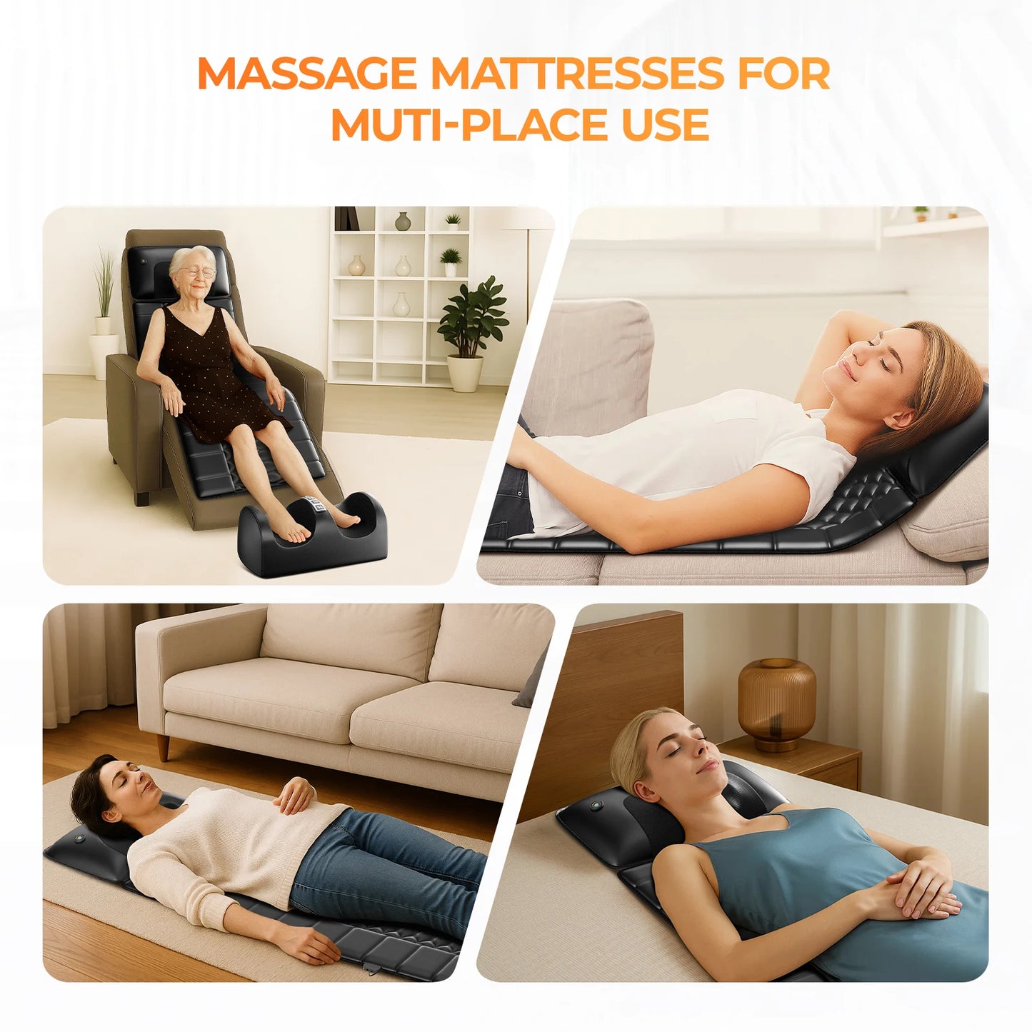 Full Body Massage Mat with Heat | Shiatsu Back Massage Mat | Electric Massage Pad for Home Use