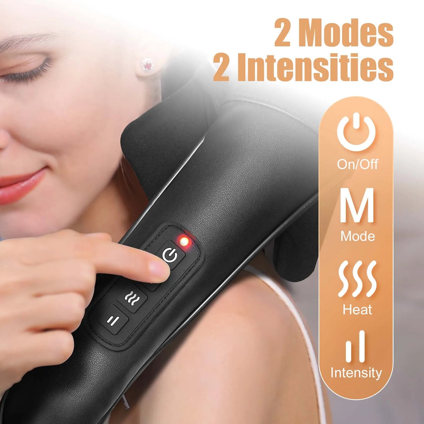 Wireless Neck & Shoulder Massager with Heat | 6D Deep Tissue, Hands-Free, Rechargeable