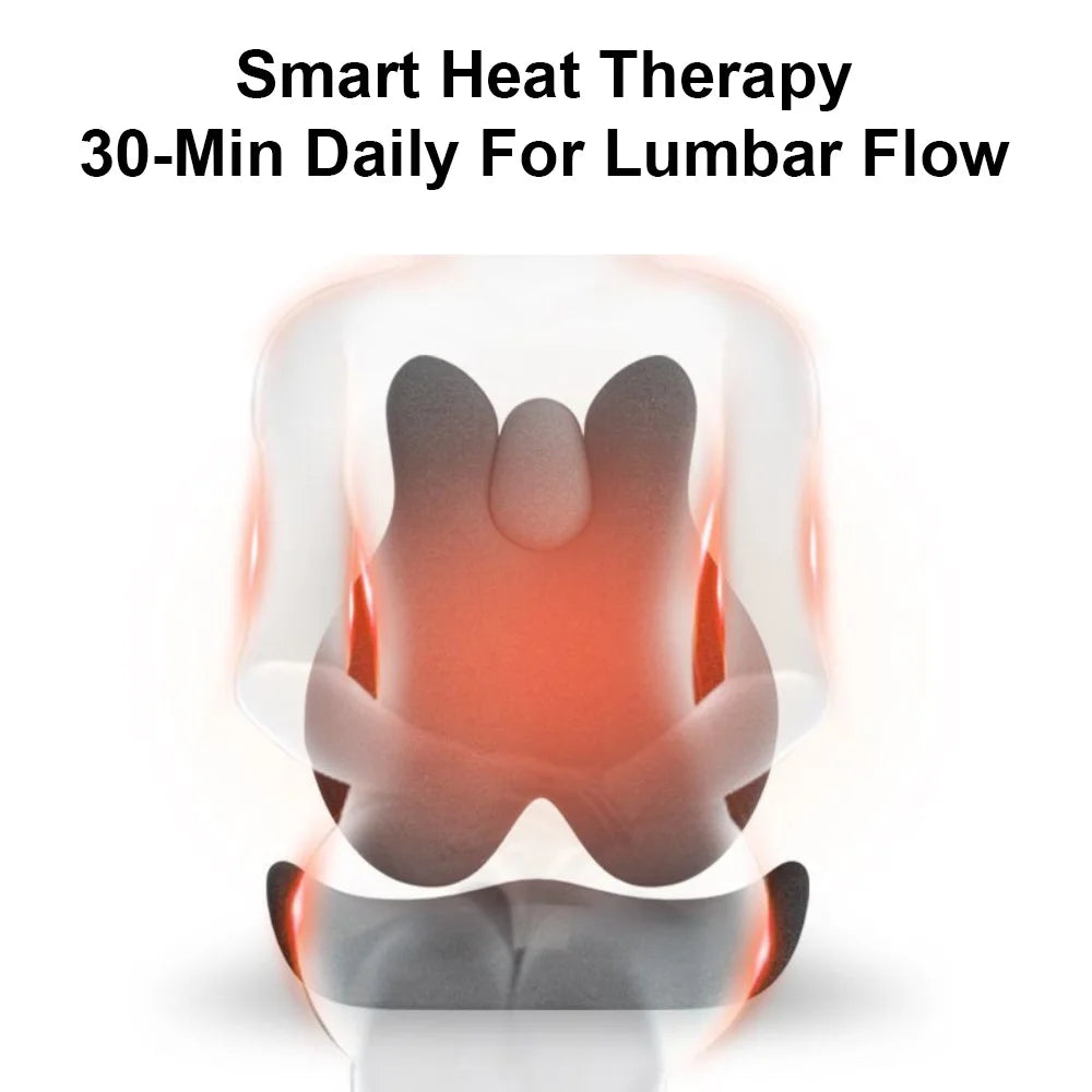 Lumbar Support Pillow for Office Chair | Memory Foam Back Support Cushion with Heat and Vibration | Car and Seat Support