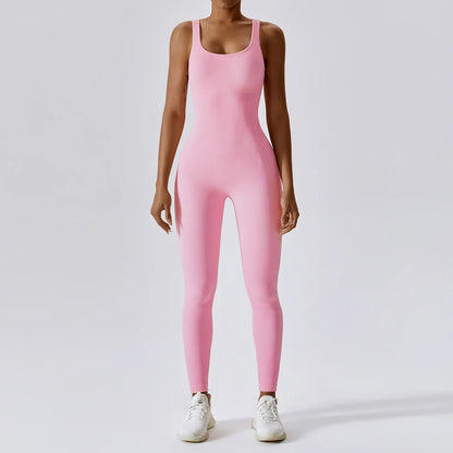 Yoga Jumpsuit for Women | Seamless One Piece Workout Bodysuit with Quick-Dry Stretch Compression Fit
