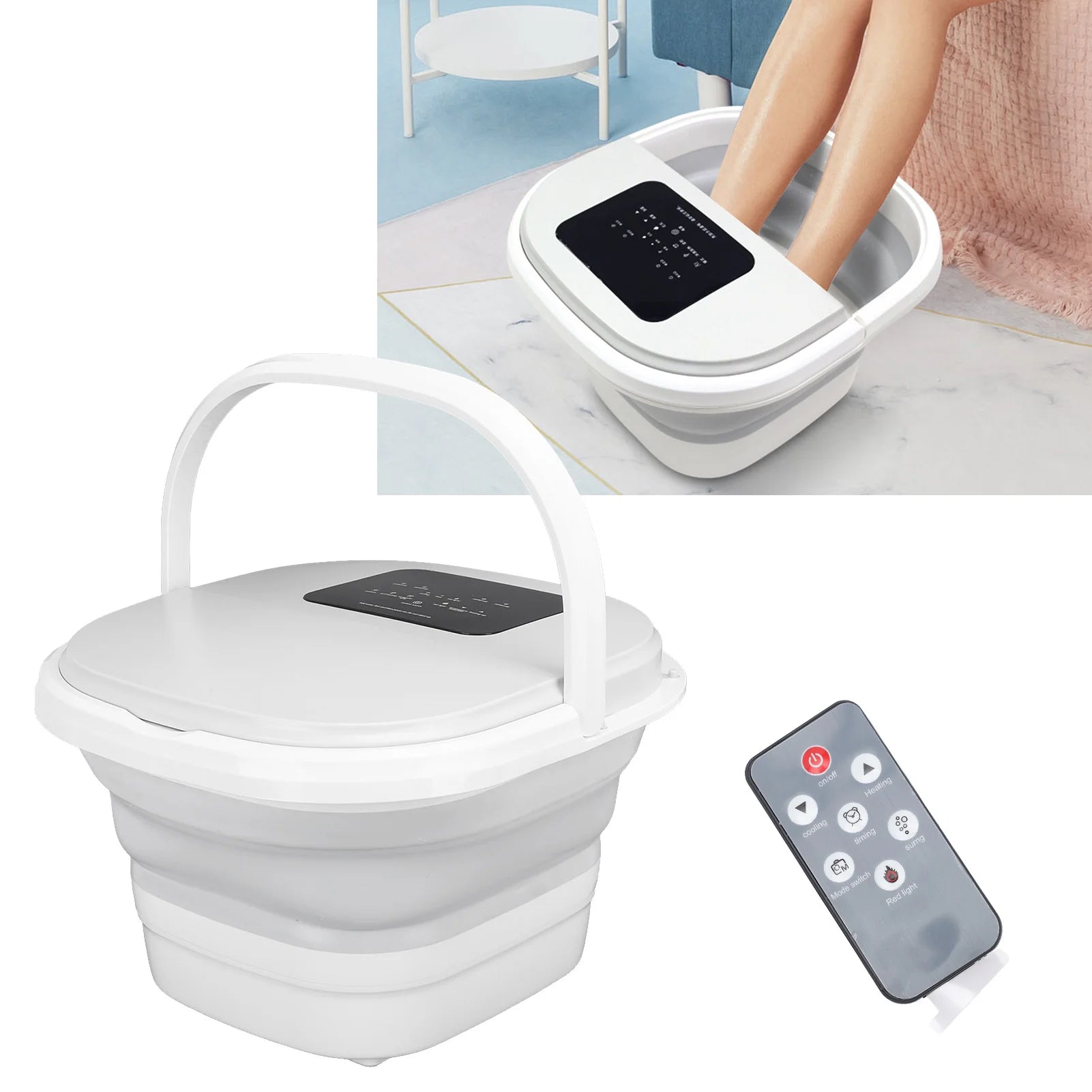 Smart Foldable Foot Spa Soaker | 8L Capacity, 8 Massage Rollers, Remote Control & Adjustable Temperature | 420W Heated Foot Bath Tub