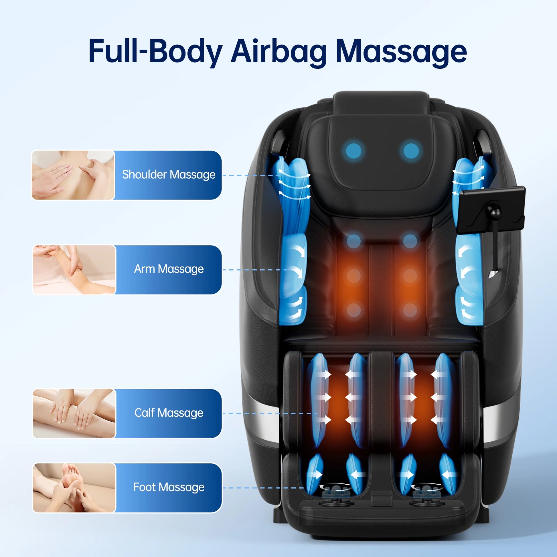 Full Body Massage Chair MC-612 | 18-Ball Bionic System, 24 Airbags, Dual Zero Gravity, Heating & Bluetooth Audio