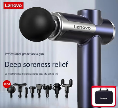 Lenovo Fascia Gun Deeply Relieves Muscle Soreness Fitness and Relaxation Equipment LED Touch Screen 8Massage Head Gifts